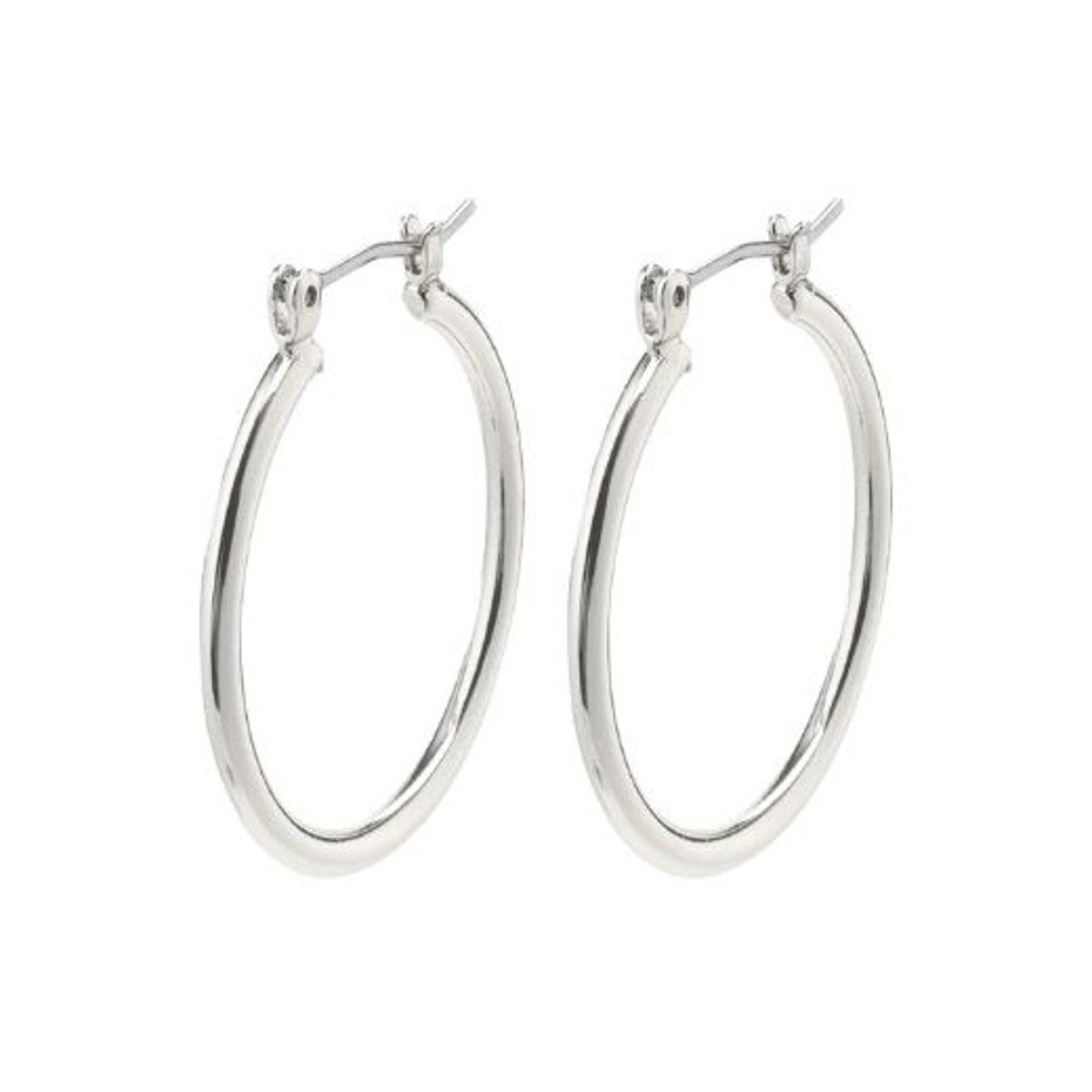 Earrings: Hoop Large Click Close LAYLA - Silver Plated - Pilgrim