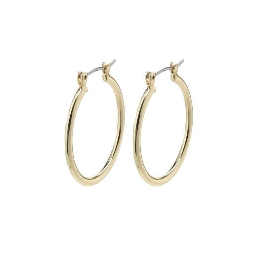 Earrings: Hoop Medium Click Close LAYLA - Gold Plated - Pilgrim