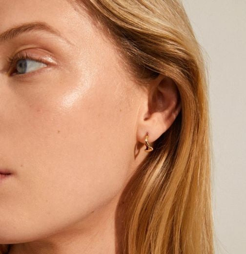Earrings: Hoop Organic ALBERTE - Gold Plated