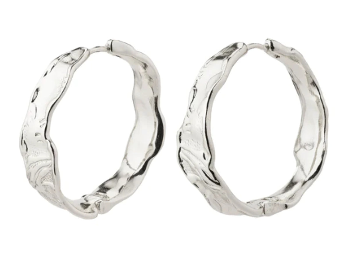 Earrings: Hoop Organic Click Lock JULITA - Silver Plated - Pilgrim