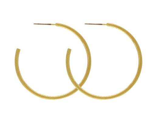 Earrings: Hoop Scratched Tempeste - Gold Plated - FASHION - Dansk