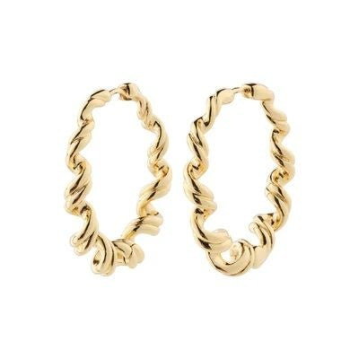Earrings: Hoop Spiral LARISA - Gold Plated - PILGRIM