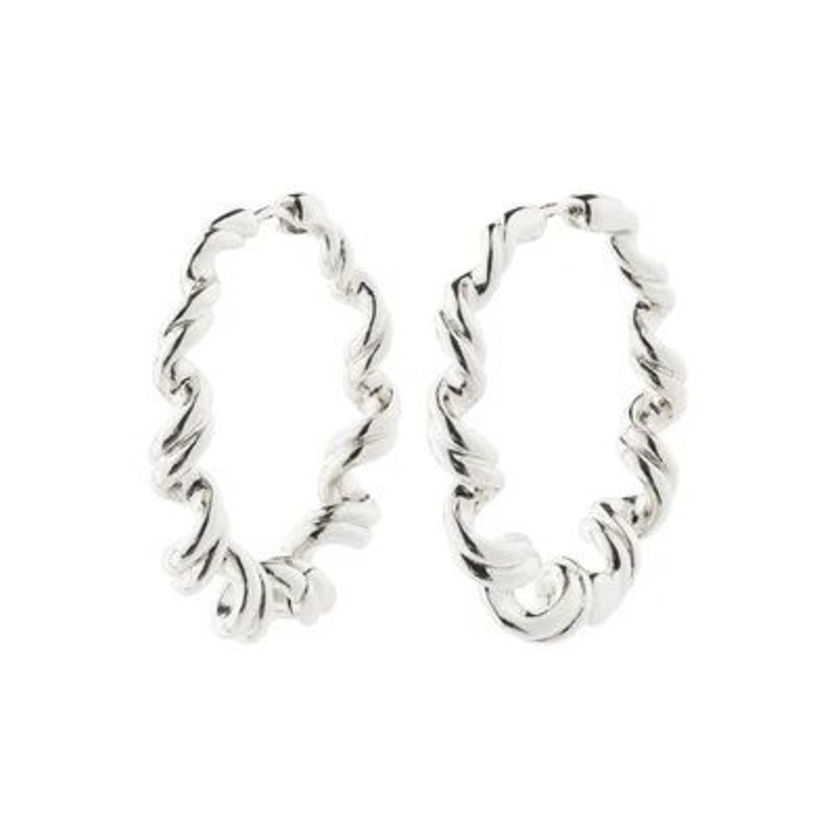 Earrings: Hoop Spiral LARISA - Silver Plated - PILGRIM
