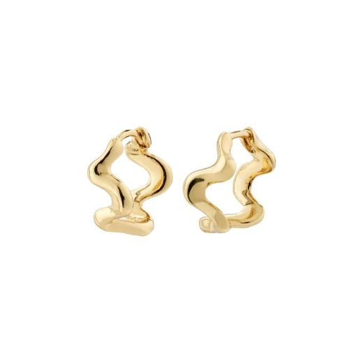 Earrings: Hoop Squiggle PENELOPE - Gold Plated - PILGRIM