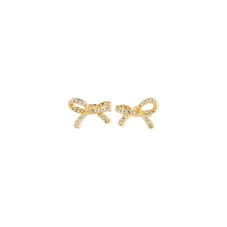 Earrings: Stud Bows Crystals CATHARINA - Gold Plated  PILGRIM