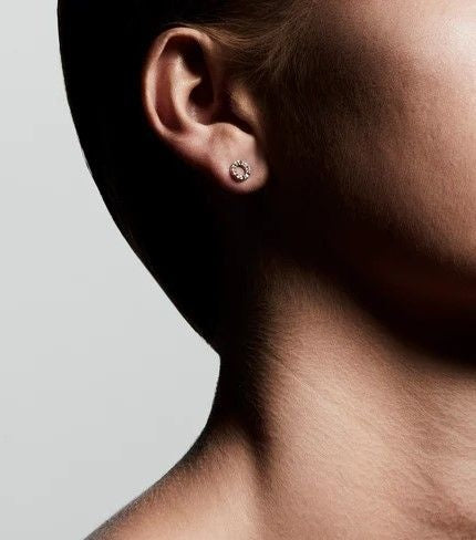 Earrings: Stud Circle Crystal Tessa - Gold Plated