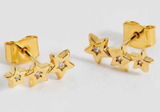 Earrings: Stud Crawler Stud CZ - Gold Plated - Estella Bartlett
