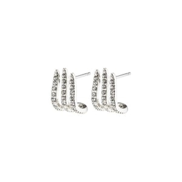 Earrings: Stud Crystal Hand Kaylee - Silver Plated