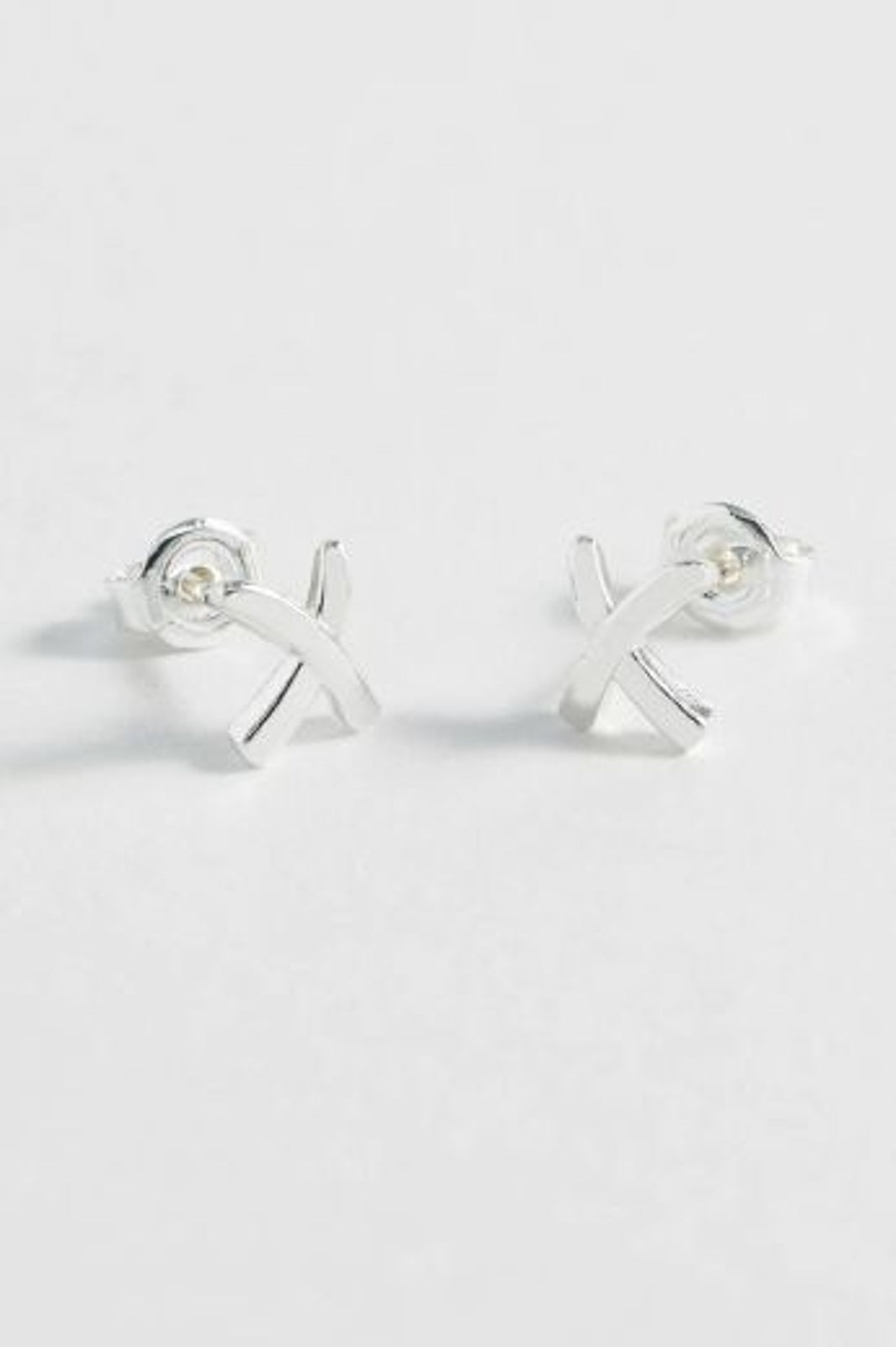 Earrings: Stud Kiss X - Silver Plated - Estella Bartlett