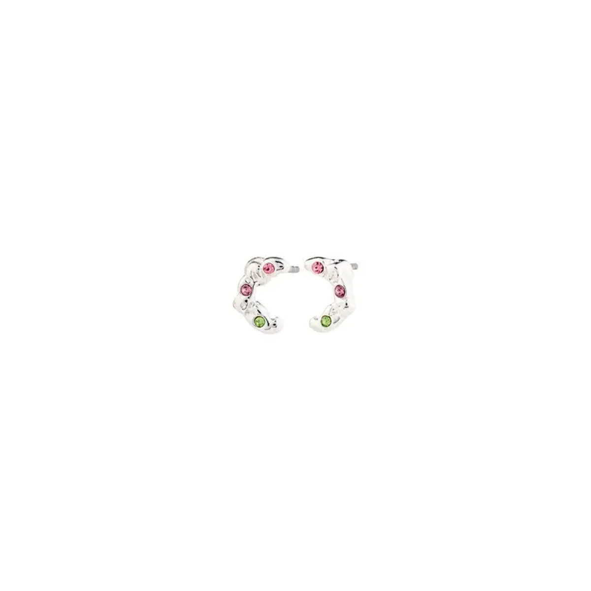 Earrings: Stud Moon Crystals Multi Colour KORA - Silver Plated  PILGRIM
