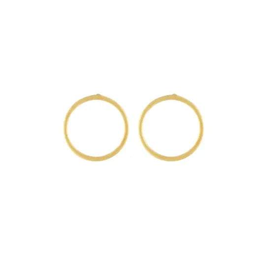 Earrings: Stud Organic Circles Scratched Tempeste - Gold Plated - FASHION - Dansk