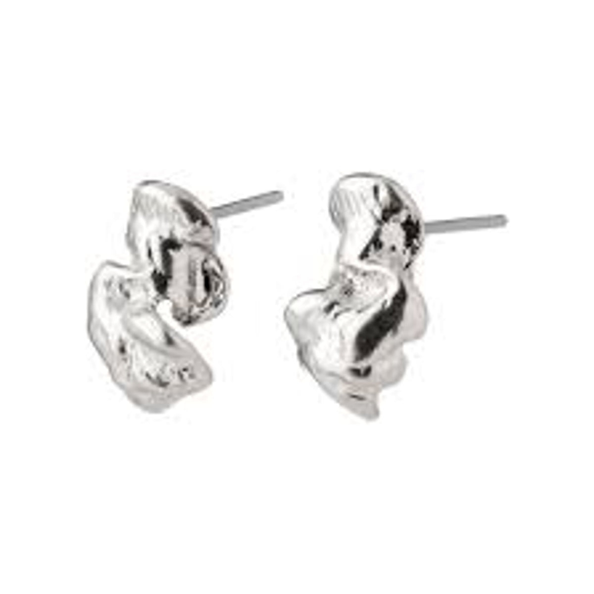 Earrings: Stud Organic Nuggets MYLA  - Silver Plated - Pilgrim