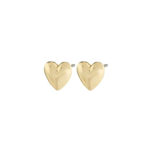 Earrings: Stud Rounded Heart Recycled SOPHIA  - Gold Plated - Pilgrim
