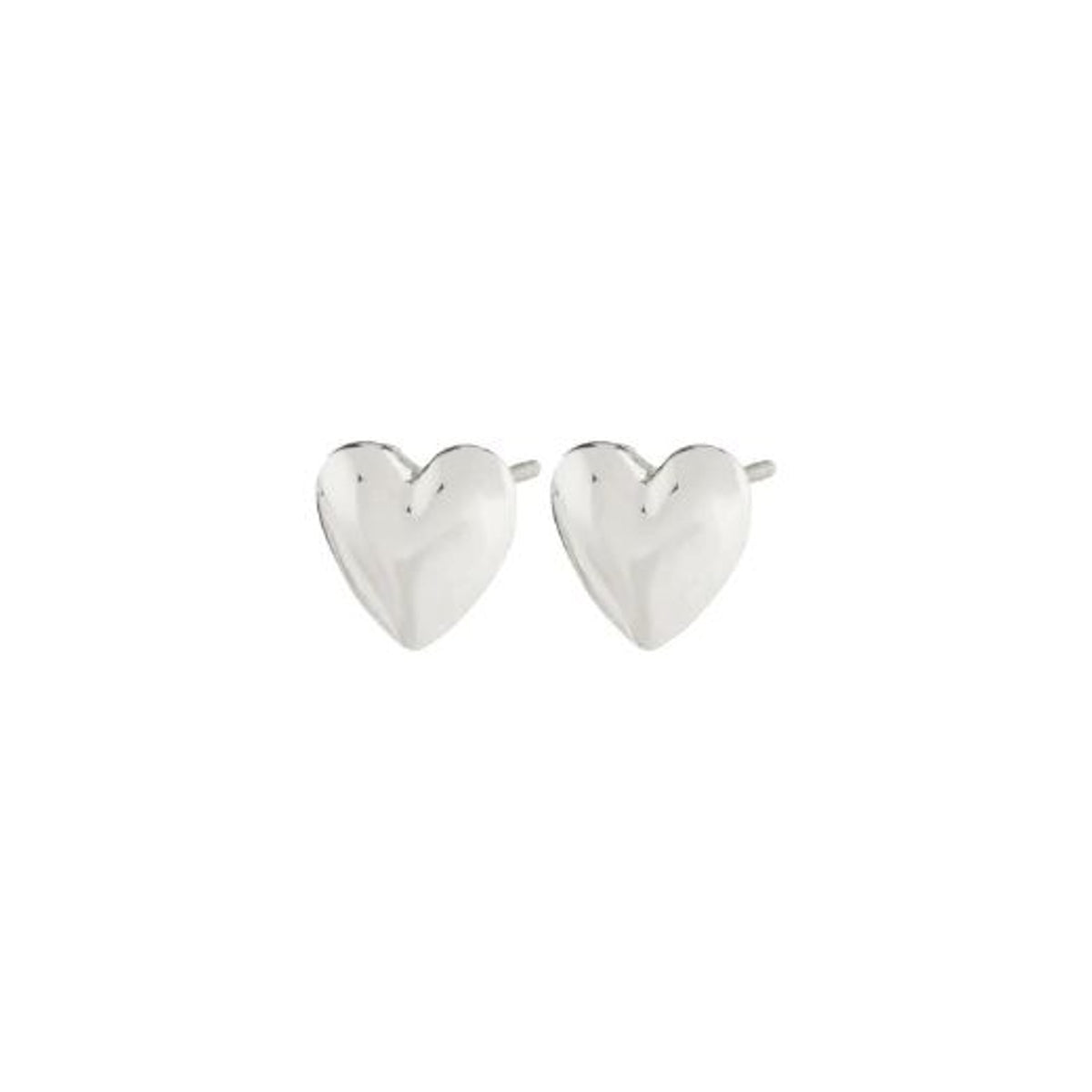 Earrings: Stud Rounded Heart Recycled SOPHIA  - Silver Plated - Pilgrim