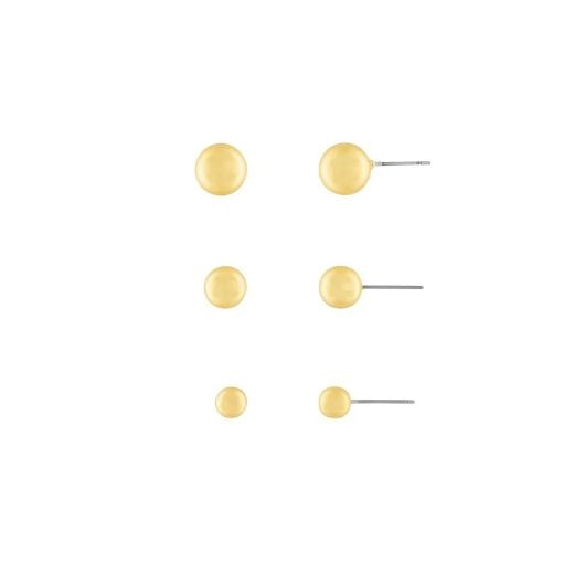 Earrings: Stud Set of 3 Balls TABITHA - Gold Plated - Dansk