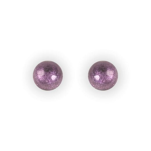 Earrings: Stud Small Bubble Shiny Cabouchon - Light Purple - Watch This Space