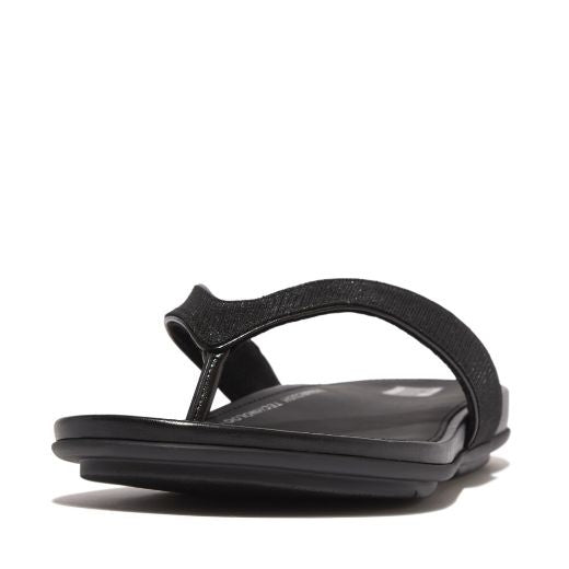 Flip Flop: Leather GRACIE SHIMMERLUX - BLACK - Fitflop