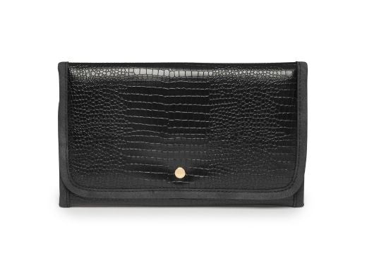 Jewellery Case: Leatherette Croc Embossed Treasure Me - Black - Estella Bartlett