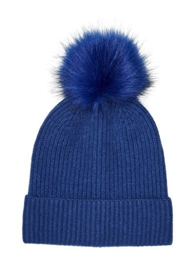 Hat: Knit Pom Pom Beanie - Bright Blue - Vero Moda