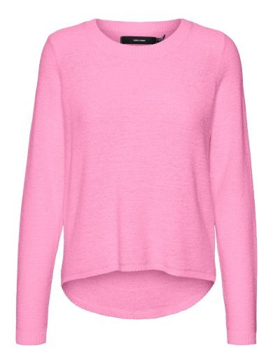 Jumper: Fine Knit Round Neck Long Sleeve  NUEVOCHARITY - Pink - Vero Moda