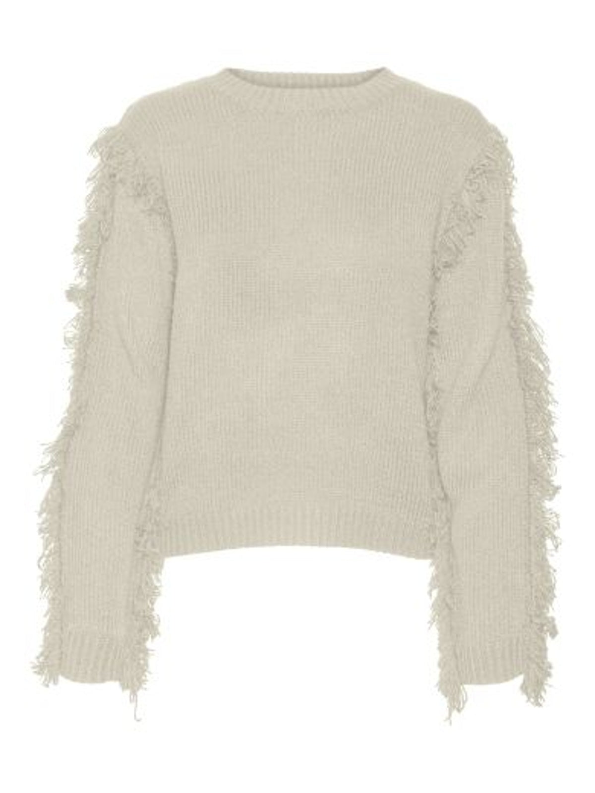 Jumper: Knit Fringed GIANNA - CREAM - Vero Moda