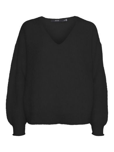 Jumper: Knit Wool Mix MILI - BLACK - Vero Moda