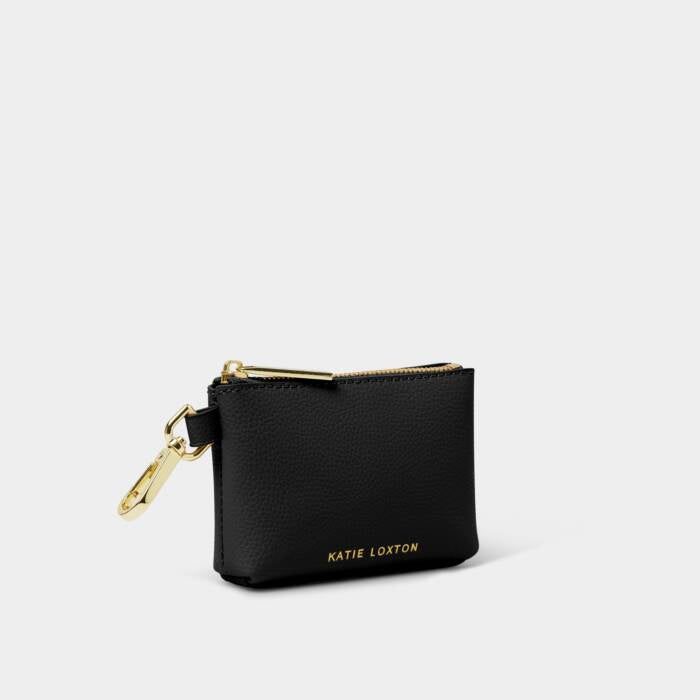 Coin Purse: Clip On Leatherette Evie - Black - Katie Loxton