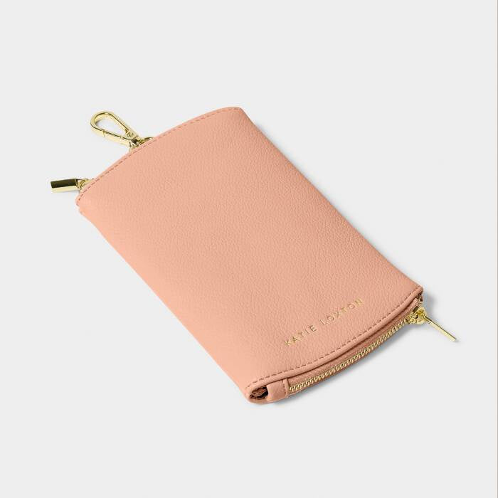 Sunglasses Case: Soft Vegan Leather Clip On 2 Pairs - Peony Blush - Katie Loxton