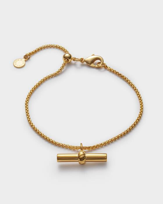 Bracelet: Clasp Waterproof Short T-Bar Chain THEMIS - Gold Coated - Katie Loxton