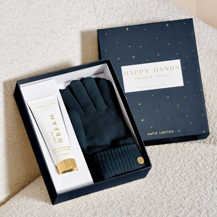 Gloves Gift Set: Hand Cream & Gloves Live To Dream  - NAVY - Katie Loxton