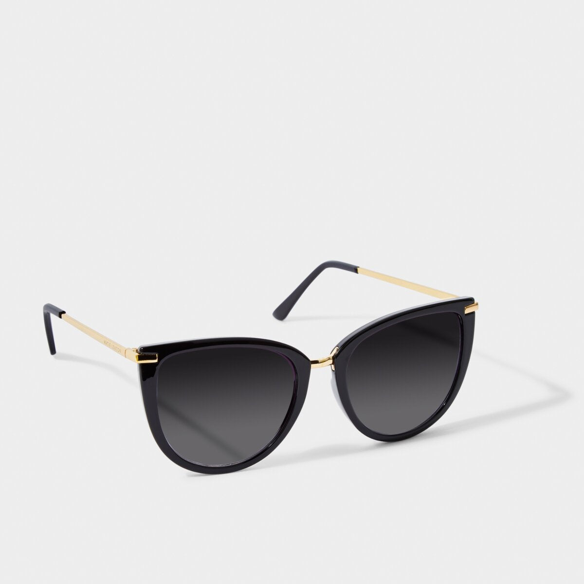 Sunglasses: Sardinia Round Gold Arms  UV Protection - Black - Katie Loxton