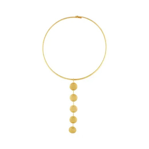 Necklace: Choker Long circles Pendant Alaya - Gold Plated - FASHION - Dansk
