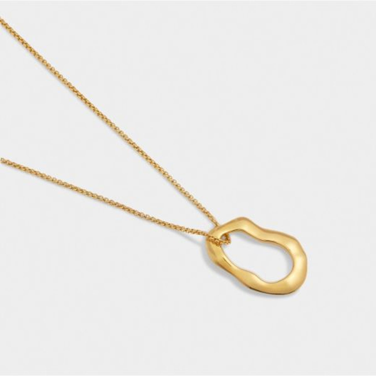 Necklace: Waterproof Short Chain Abstract Open Circle Pendant HERA - Gold Coated - Katie Loxton