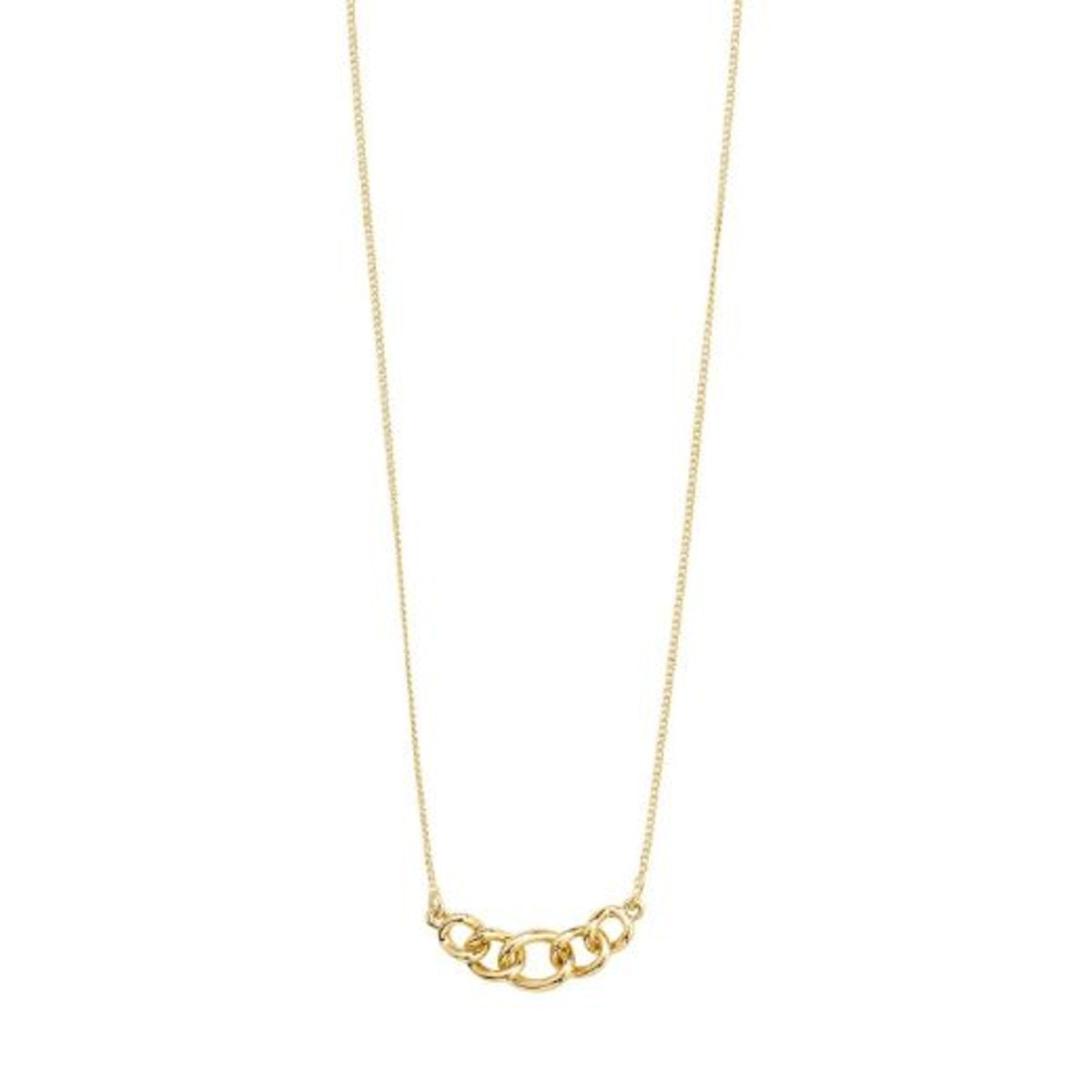 Neklace: Short Interlinked Crystal Circles WRENLEY - Gold Plated - PILGRIM