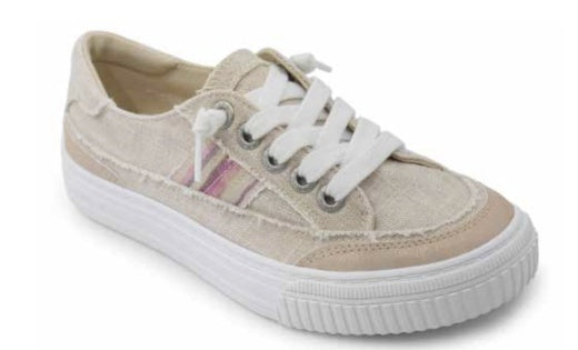 Pumps: Canvas Lace Up Trainers ALEX - Sanddollar Beige - Blowfish Malibu