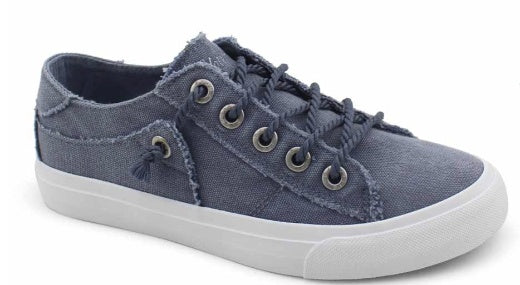 Pumps: Canvas Lace Up Trainers MARTINA - Newport Denim Blue - Blowfish Malibu