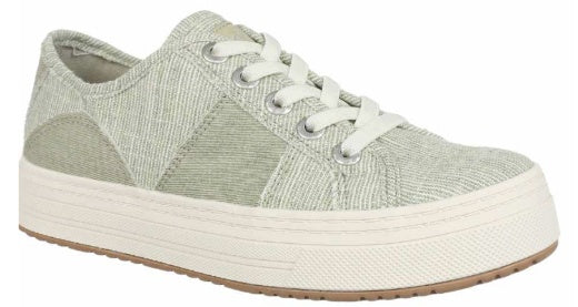 Pumps: Canvas Lace Up Trainers SUPER SMILE - Green Pistachio - Blowfish Malibu