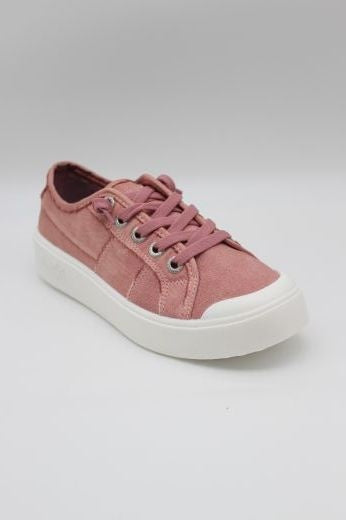 Pumps: Canvas Lace Up Trainers VALTEN  - Sunset Pink - Blowfish Malibu