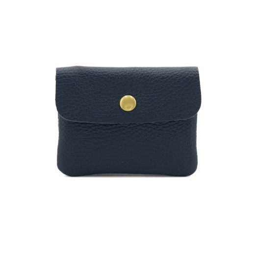 Purse: Leather Coin Fold Over Popper Fastening - Vero Pelle