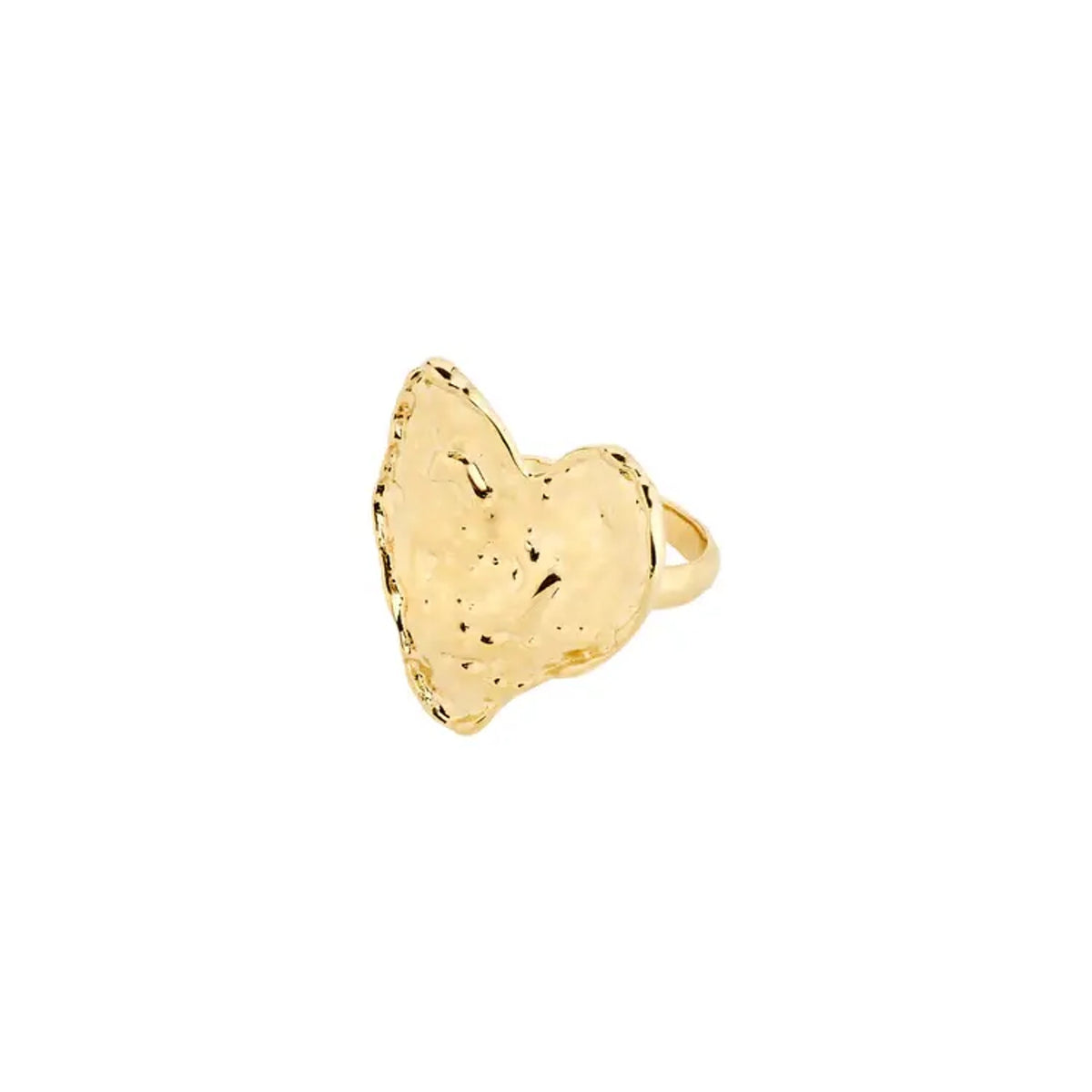 Ring: Heart Hammered RYAN - Gold Plated  PILGRIM