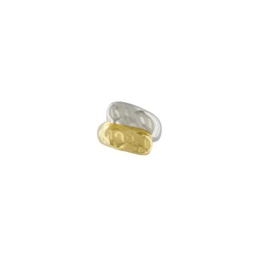 Ring: Waterproof Two Tone Chunky Shiny COURAGE - Gold & Silver Plated - Dansk - Size Large