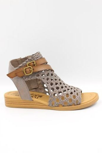 Sandals:  Woven Vegan Leather Ankle Straps Buckle ANUELLA - Copper Haze - Blowfish Malibu