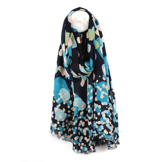Scarf: Bamboo Viscose Gradient Spot - Blue Mix - POM