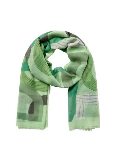 Scarf: Lightweight Geometric Print AISHA - BRIGHT GREEN - Soya Concept