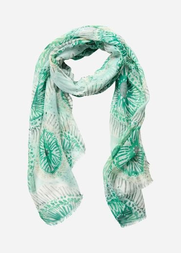 Scarf: Lightweight Sustainable Large Circles Tie Dye Laurana - Bright Green - Soya Concept