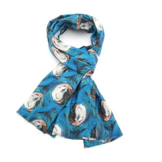 Scarf: Soft Touch Swirls - Blue