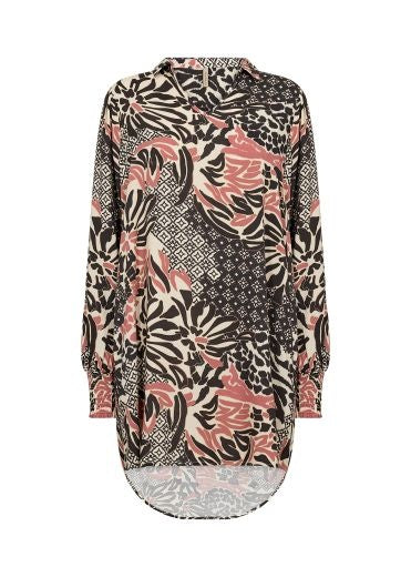 Shirt Tunic: Lightweight Collar Long sleeve OLETTE - Blush Pink - Soya Concept
