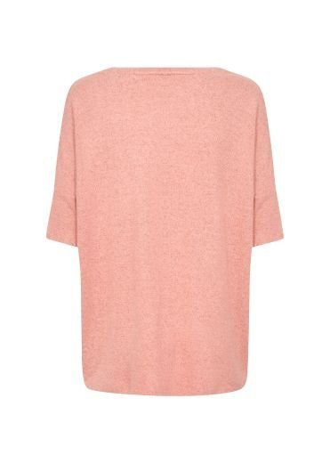 Top: Soft Touch Round Neck 3/4 Sleeve BIARA - Peach Pink - Soya Concept
