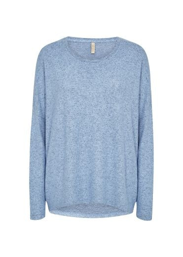 Top: Soft Touch Round Neck Long Sleeve BIARA - Light Blue - Soya Concept
