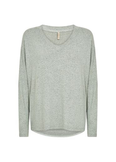 Top: Soft Touch V Neck Long Sleeve BIARA - Light Green - Soya Concept